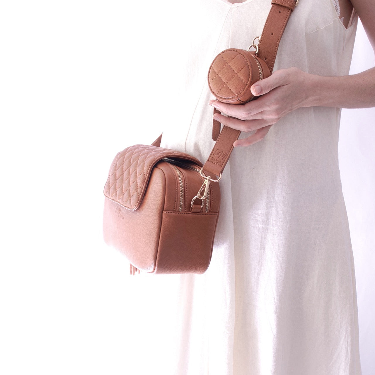 Kaia Baby Nappy Bag - Tan