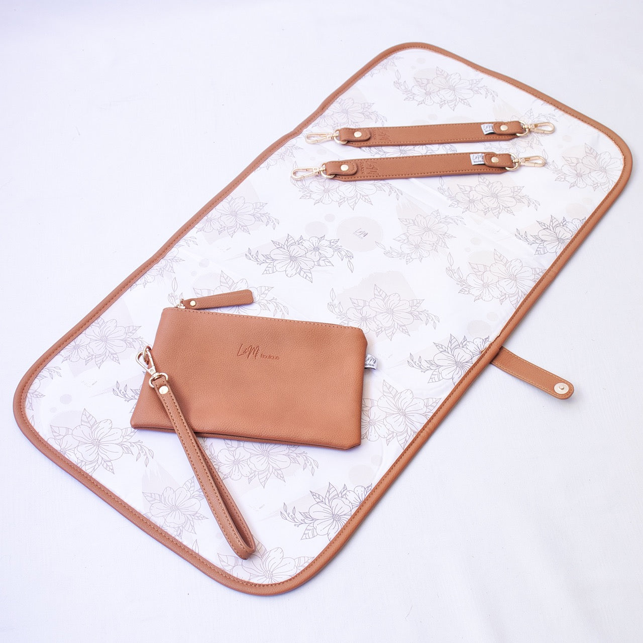 Milana Nappy Bag Complimentary Accessories - Tan