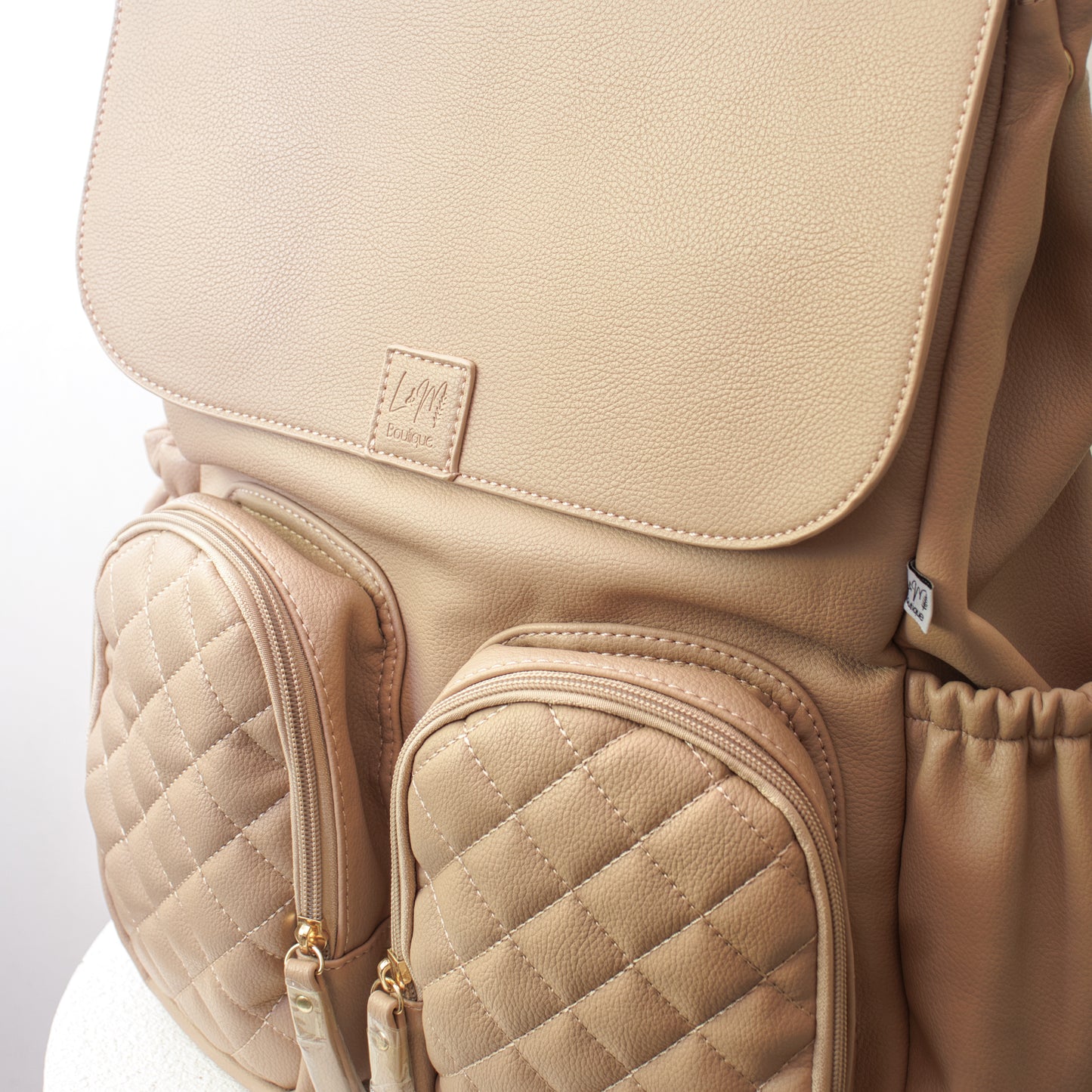 lm nappy bag with quilted pockets