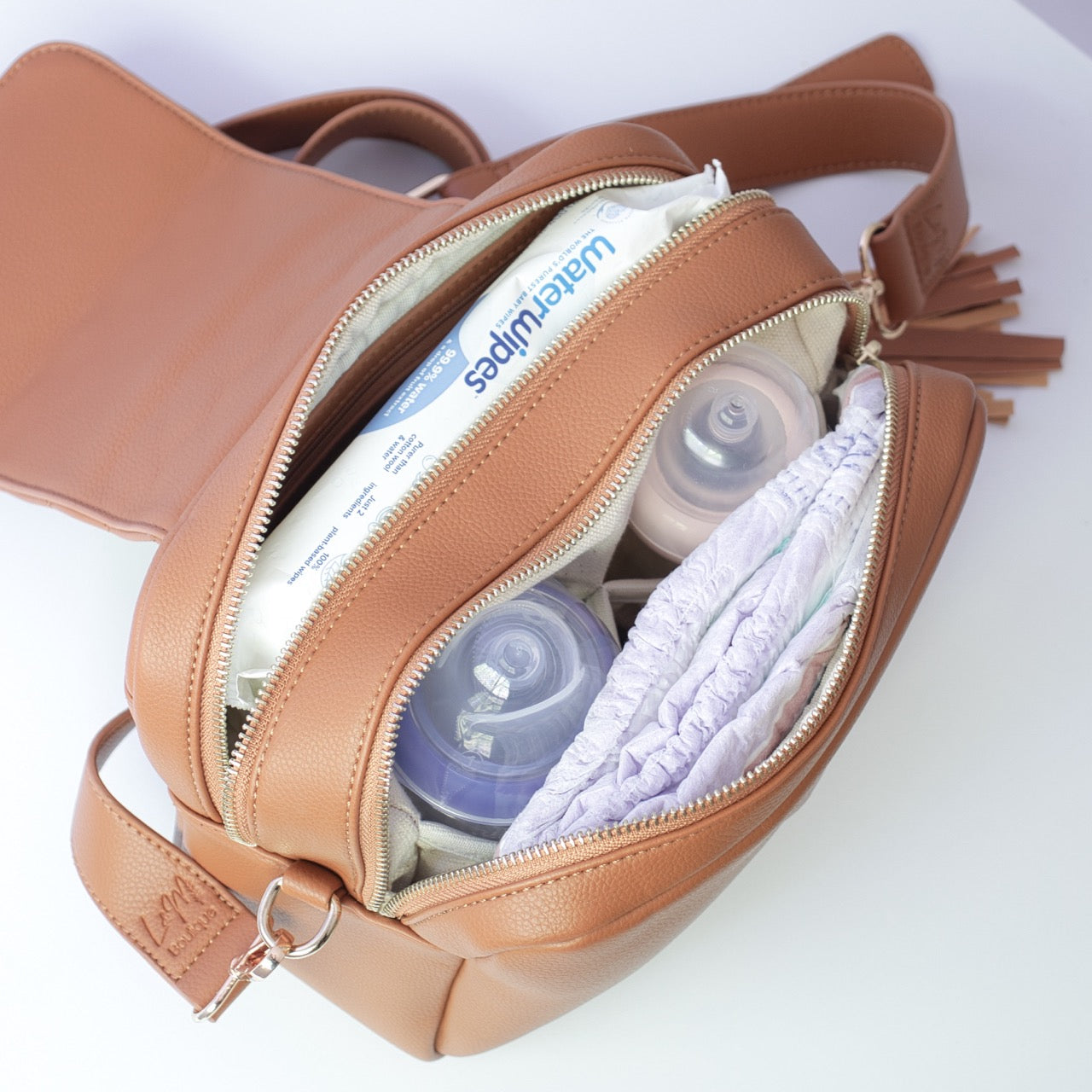 Kaia Baby Nappy Bag - Tan