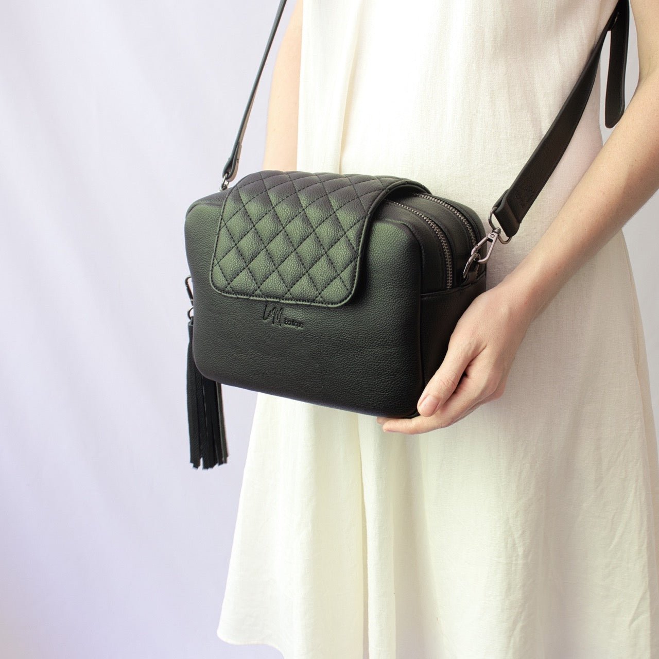 Kaia Baby Nappy Bag - Matte Black