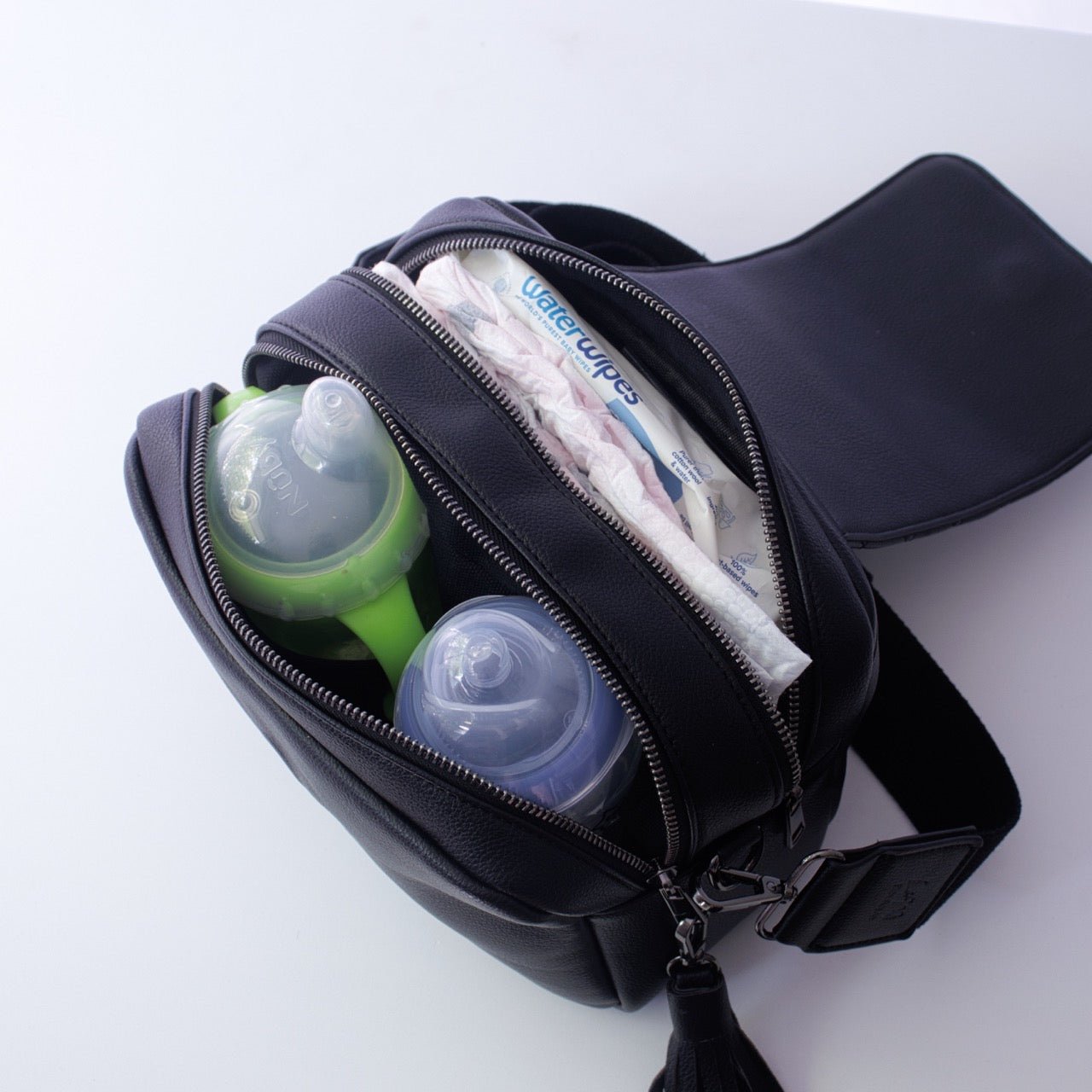 Kaia Baby Nappy Bag - Matte Black