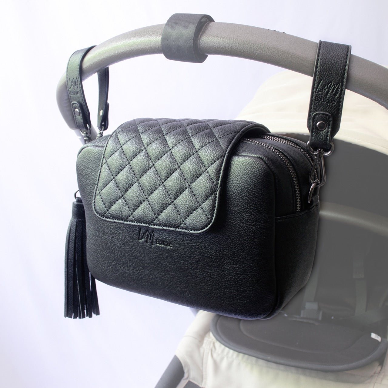 Kaia Baby Nappy Bag - Matte Black