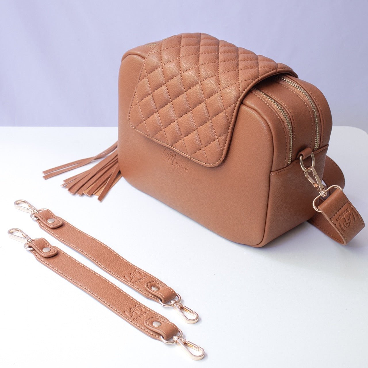 Kaia Baby Bag Pram Straps - Tan