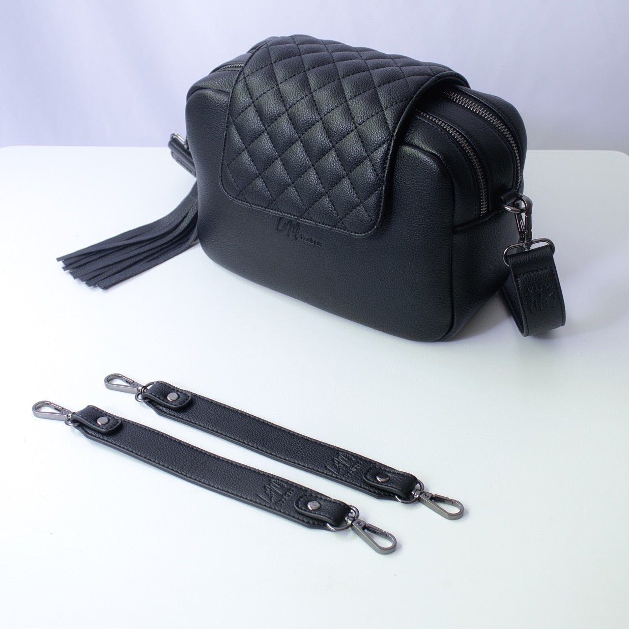 Kaia Baby Bag Pram Straps - Matte Black