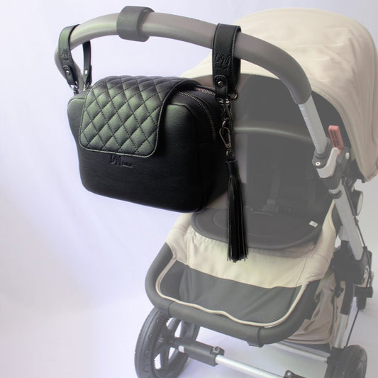 Kaia Baby Bag Pram Straps - Matte Black